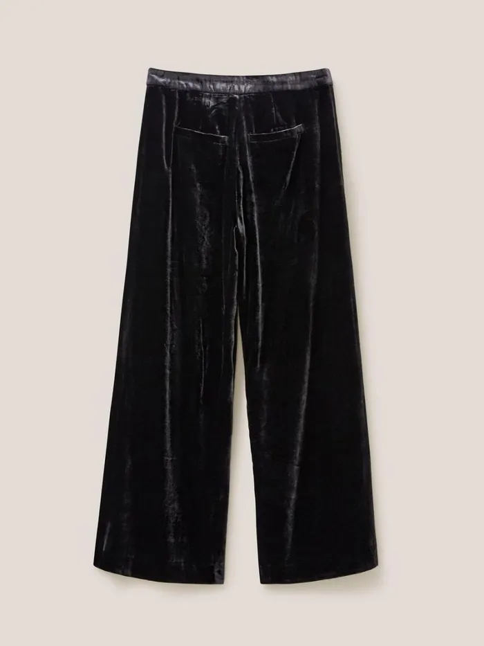 White Stuff TROUSERS Jenny Velvet Wide Leg Trouser Pure Black 8211 Women White Stuff TROUSERS Jenny Velvet Wide Leg Trouser Pure Black 8211 Women