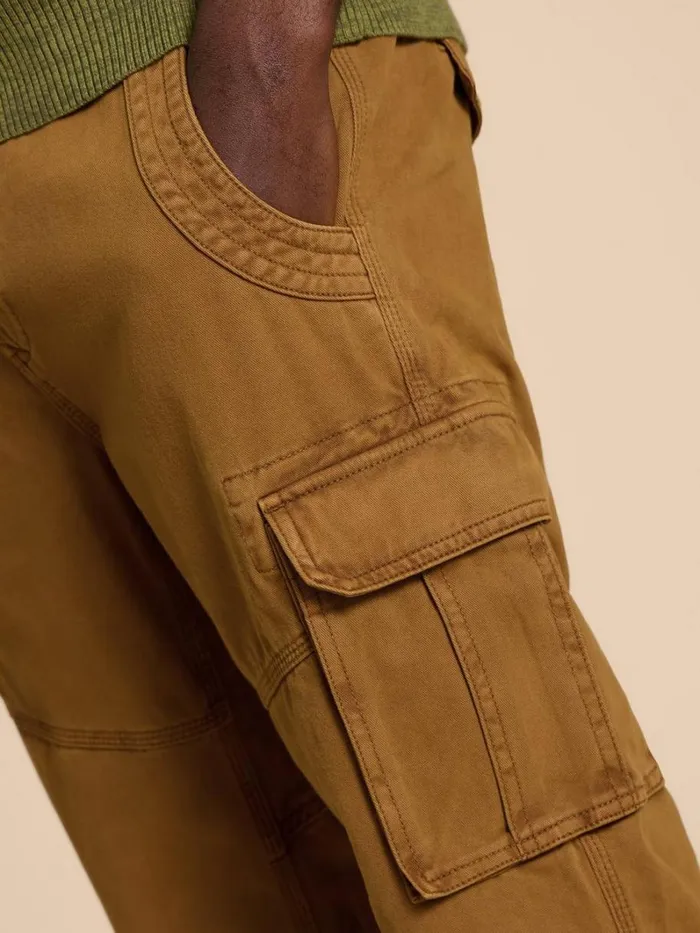 White Stuff TROUSERS Kegworth Organic Cargo Trouser Dark Tan 8211 Men