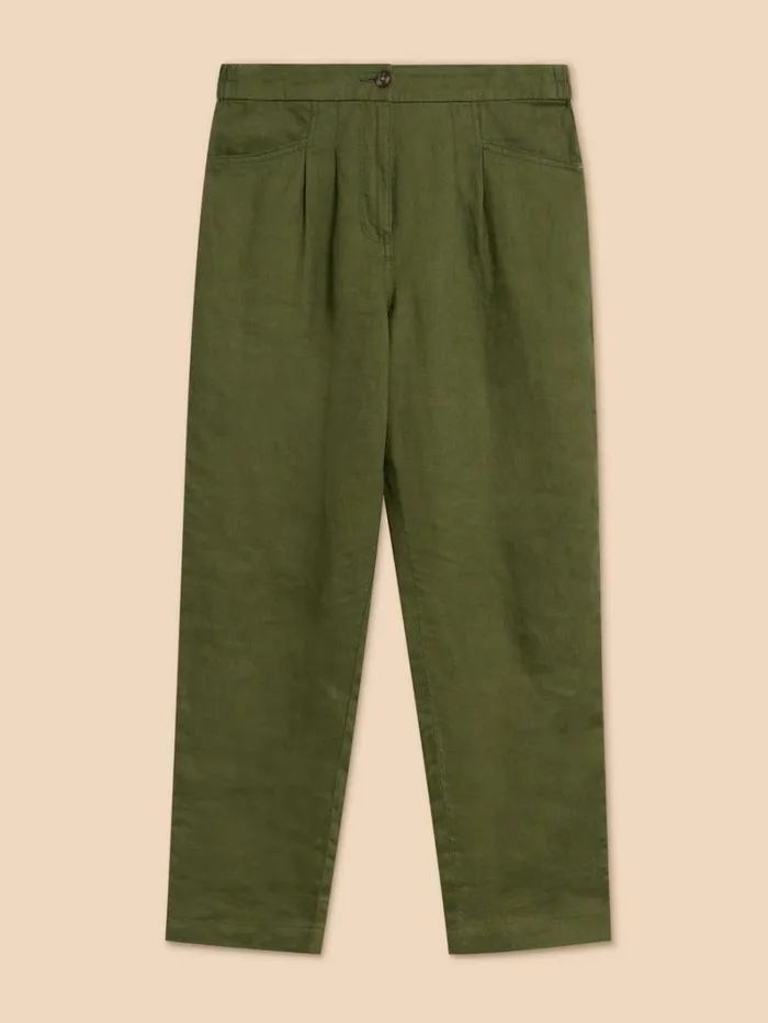 White Stuff TROUSERS Linen Rowena Trousers Dark Green 8211 Women White Stuff TROUSERS Linen Rowena Trousers Dark Green 8211 Women