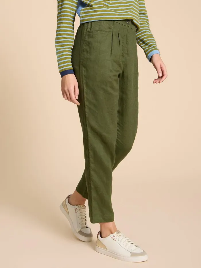 White Stuff TROUSERS Linen Rowena Trousers Dark Green 8211 Women White Stuff TROUSERS Linen Rowena Trousers Dark Green 8211 Women
