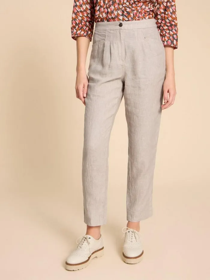 White Stuff TROUSERS Linen Rowena Trousers Light Natural 8211 Women
