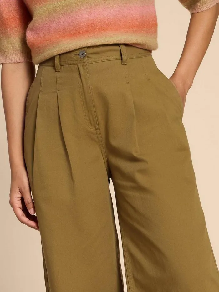 White Stuff TROUSERS Samira Wide Leg Crop Trouser Khaki Green 8211 Women White Stuff TROUSERS Samira Wide Leg Crop Trouser Khaki Green 8211 Women