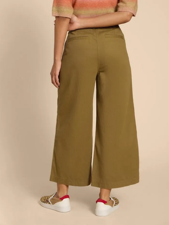 White Stuff TROUSERS Samira Wide Leg Crop Trouser Khaki Green 8211 Women White Stuff TROUSERS Samira Wide Leg Crop Trouser Khaki Green 8211 Women