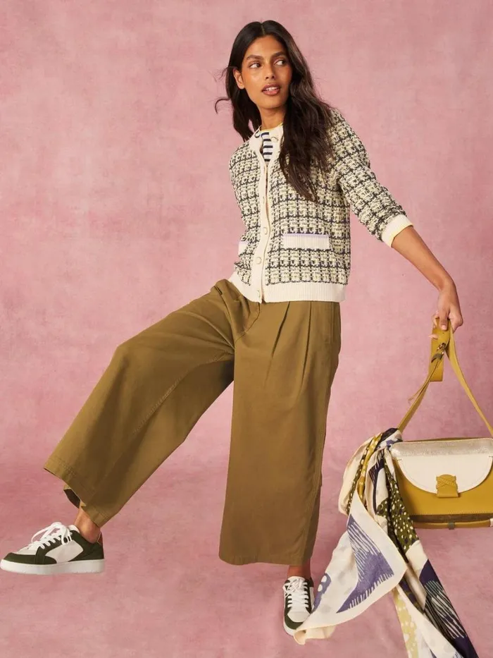 White Stuff TROUSERS Samira Wide Leg Crop Trouser Khaki Green 8211 Women White Stuff TROUSERS Samira Wide Leg Crop Trouser Khaki Green 8211 Women