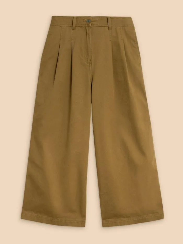 White Stuff TROUSERS Samira Wide Leg Crop Trouser Khaki Green 8211 Women White Stuff TROUSERS Samira Wide Leg Crop Trouser Khaki Green 8211 Women
