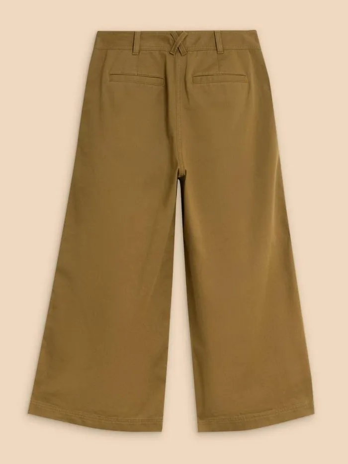 White Stuff TROUSERS Samira Wide Leg Crop Trouser Khaki Green 8211 Women White Stuff TROUSERS Samira Wide Leg Crop Trouser Khaki Green 8211 Women
