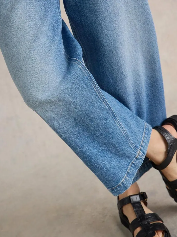 White Stuff TROUSERS Tia Wide Leg Crop Jean Mid Denim 8211 Women White Stuff TROUSERS Tia Wide Leg Crop Jean Mid Denim 8211 Women