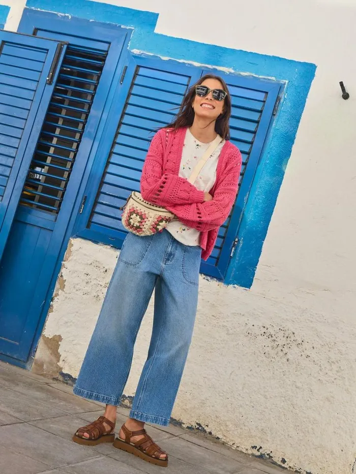 White Stuff TROUSERS Tia Wide Leg Crop Jean Mid Denim 8211 Women White Stuff TROUSERS Tia Wide Leg Crop Jean Mid Denim 8211 Women