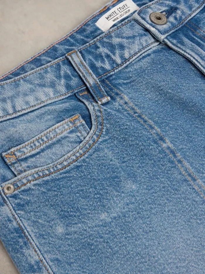 White Stuff TROUSERS Tia Wide Leg Crop Jean Mid Denim 8211 Women White Stuff TROUSERS Tia Wide Leg Crop Jean Mid Denim 8211 Women