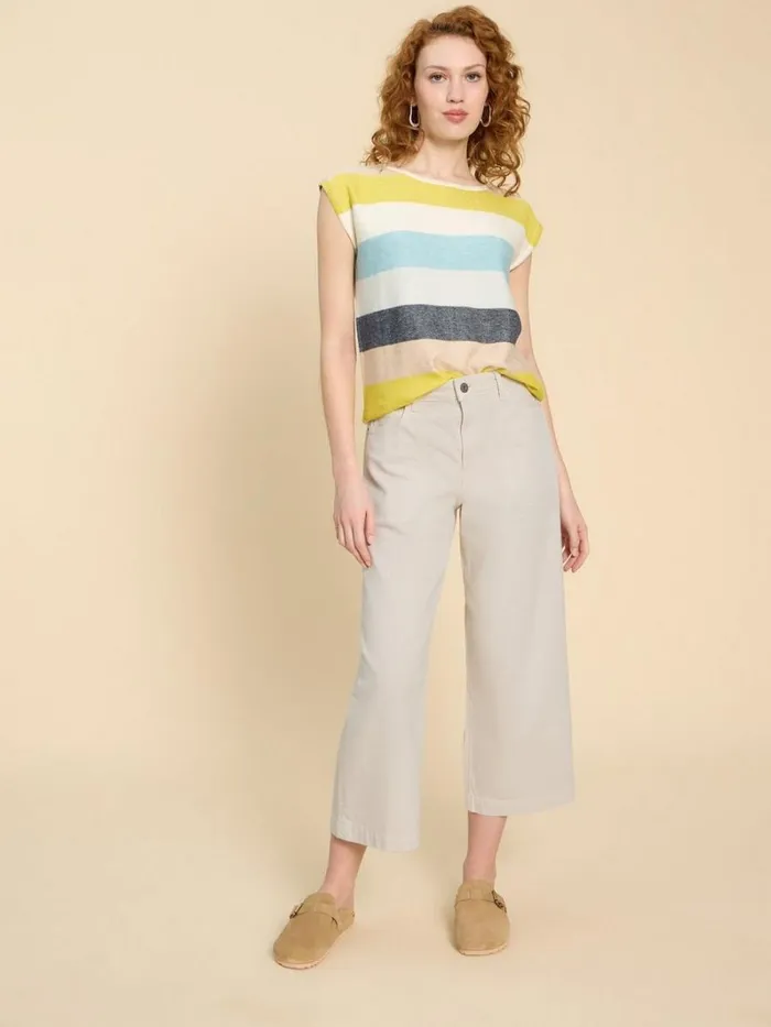 White Stuff TROUSERS Tia Wide Leg Crop Jean Natural White 8211 Women