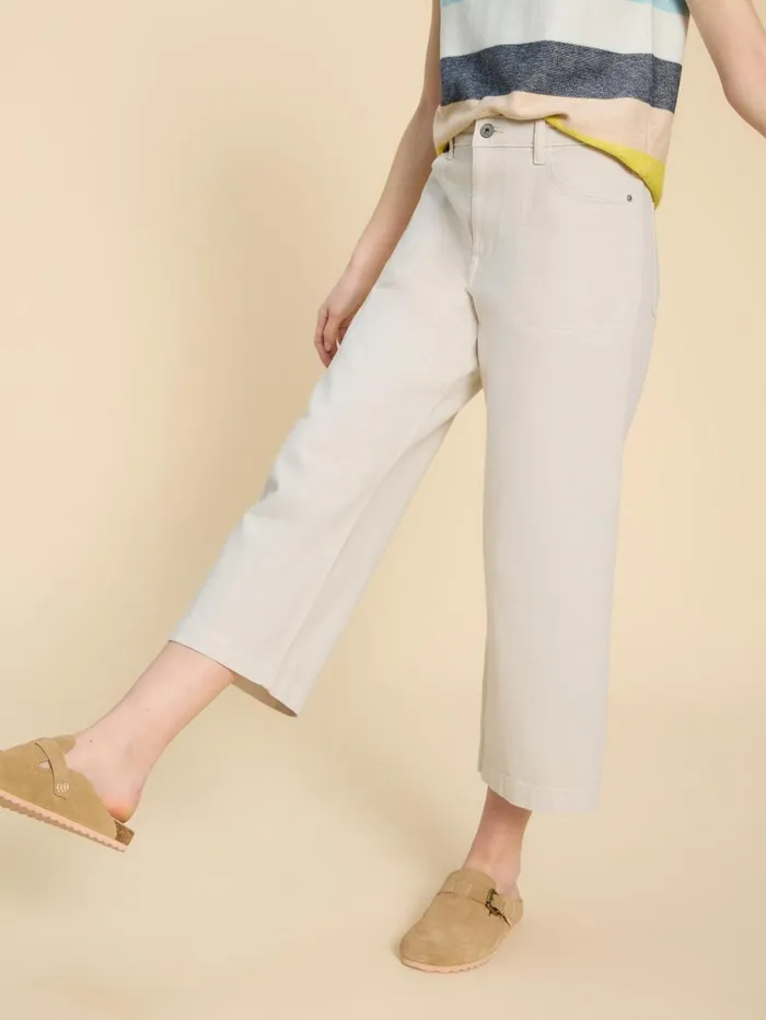 White Stuff TROUSERS Tia Wide Leg Crop Jean Natural White 8211 Women White Stuff TROUSERS Tia Wide Leg Crop Jean Natural White 8211 Women