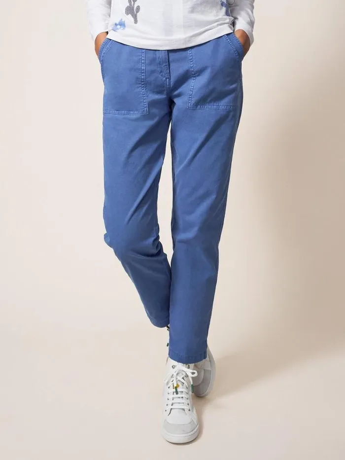 White Stuff TROUSERS Twister Chino Mid Blue 8211 Women