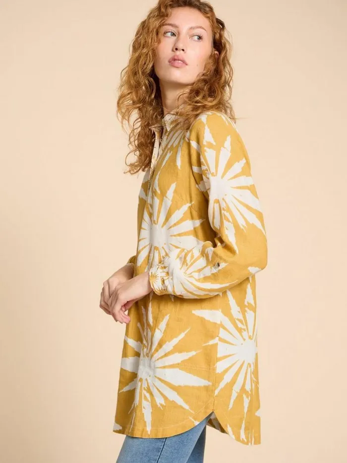 White Stuff TUNICS Evelyn Linen Tunic Chartreuse Print 8211 Women White Stuff TUNICS Evelyn Linen Tunic Chartreuse Print 8211 Women