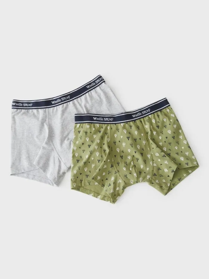 White Stuff UNDERWEAR 2 Pack Boxers Plain And Print Green Multi 8211 Men White Stuff UNDERWEAR 2 Pack Boxers Plain And Print Green Multi 8211 Men