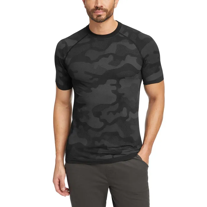 Wolverine Camo Mesh Crew Neck Undershirt Black Men TShirts