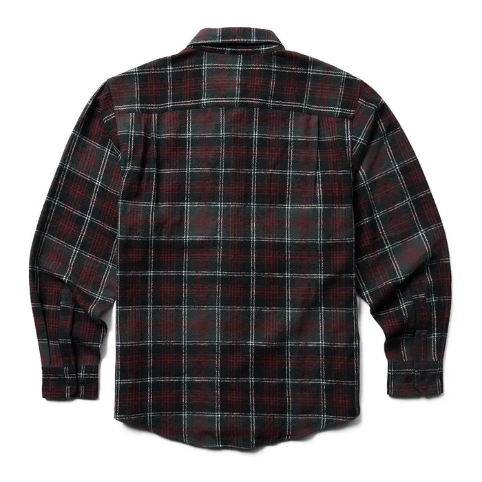 Wolverine Glacier Heavyweight Long Sleeve Flannel Shirt Midnight Black Plaid Men Clothing