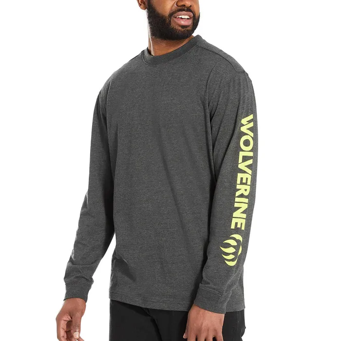 Wolverine Graphic Long Sleeve Dark Grey Heather Men Clothing