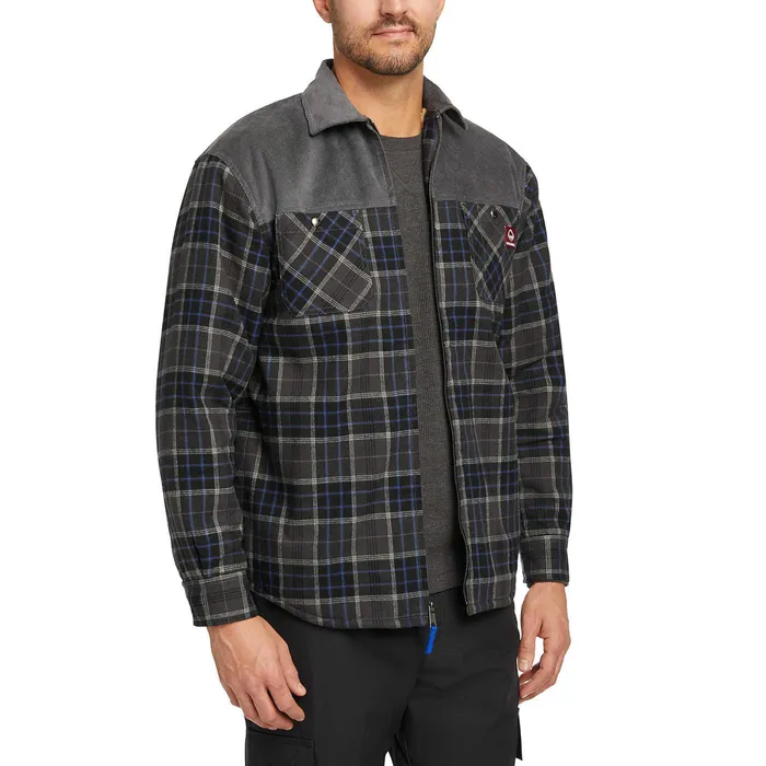 Wolverine Marshall II Sherpa Lined Zip ShirtJac Granite Plaid Men Jackets