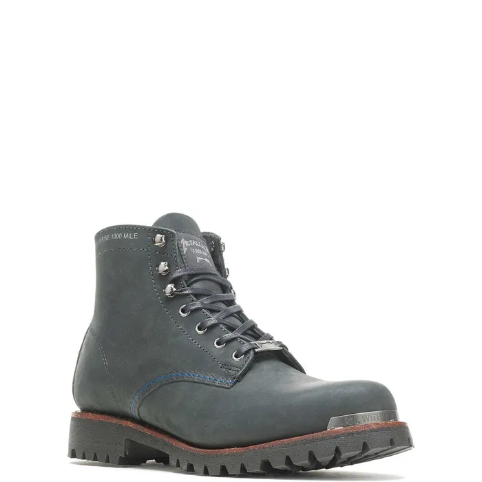 Wolverine Metallica Scholars Collection 1000 Mile PlainToe Rugged Boot Black Men Boots