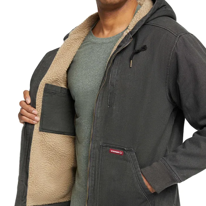 Wolverine Upland Sherpa Lined Hooded Jacket Black Men Jackets