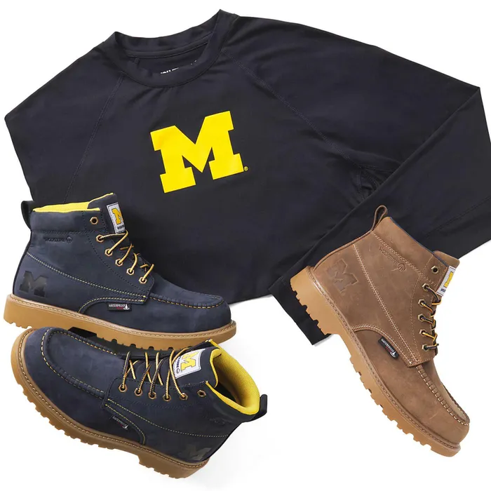 Wolverine Wolverine X Valiant University Of Michigan SunStop Eco Long Sleeve Tee Dark Navy Men TShirts