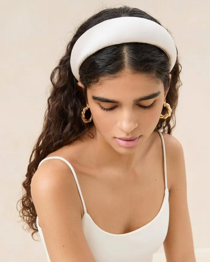 Women Accessories Loeffler Randall Bellamy Cream Satin Puffy Headband I Hair Accessories I Accessories Women Accessories Loeffler Randall Bellamy Cream Satin Puffy Headband I Hair Accessories I Accessories