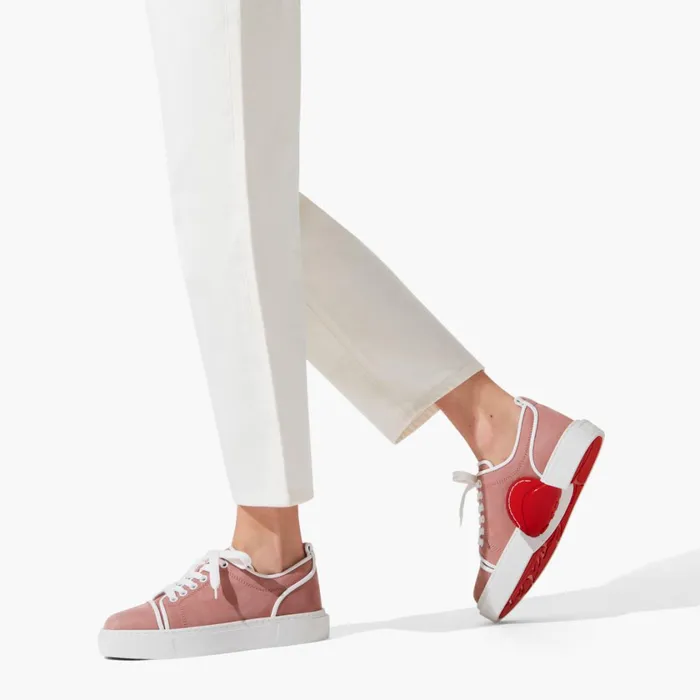Women Adolon Woman Sneakers 8211 Calf Leather And Nappa Leather 8211 Tornado Pink Christian Louboutin Sneakers