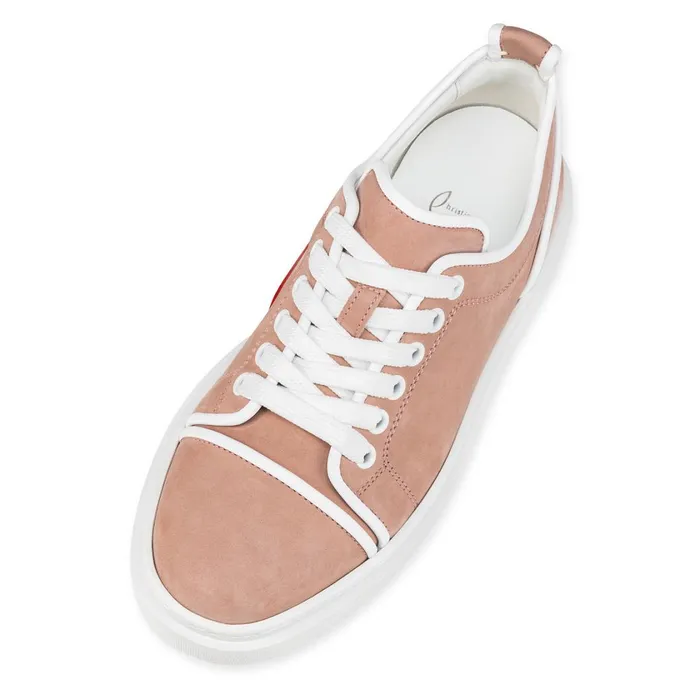 Women Adolon Woman Sneakers 8211 Calf Leather And Nappa Leather 8211 Tornado Pink Christian Louboutin Sneakers