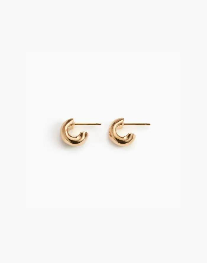 Women AGMES Mini Dahlia Huggies Gold Madewell Jewelry