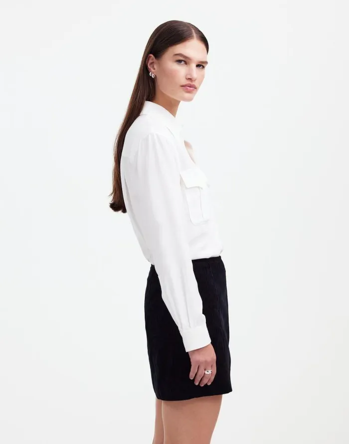 Women Alexa Chung For Madewell Corduroy Mini Skirt Jet Black Madewell Skirts