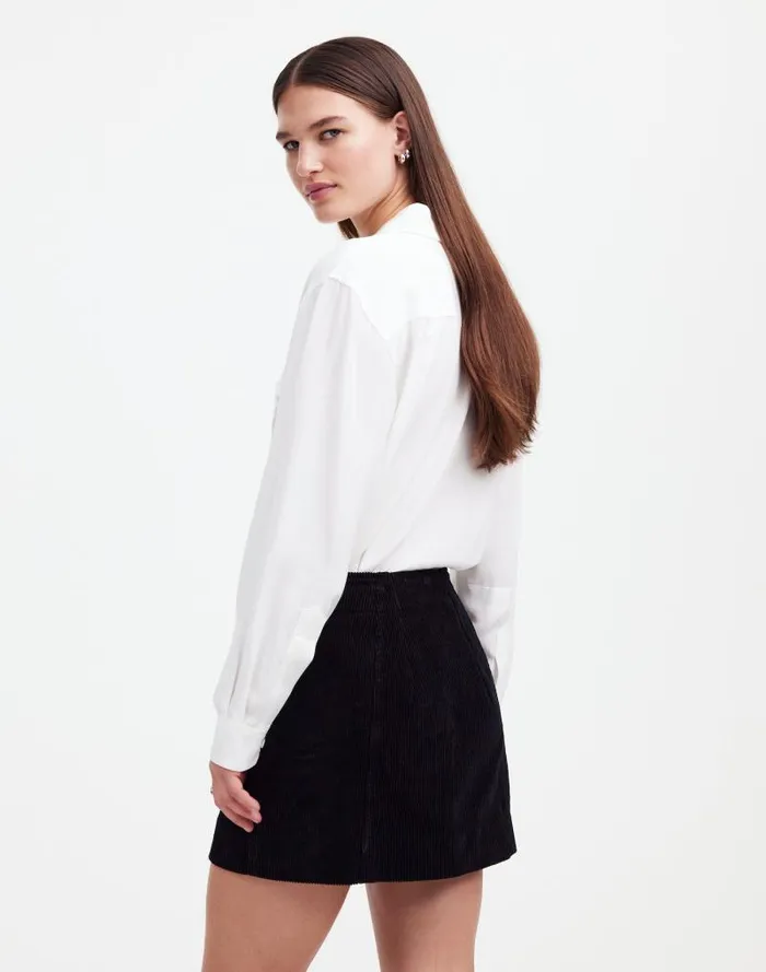 Women Alexa Chung For Madewell Corduroy Mini Skirt Jet Black Madewell Skirts