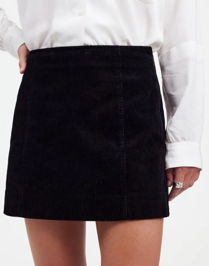 Women Alexa Chung For Madewell Corduroy Mini Skirt Jet Black Madewell Skirts