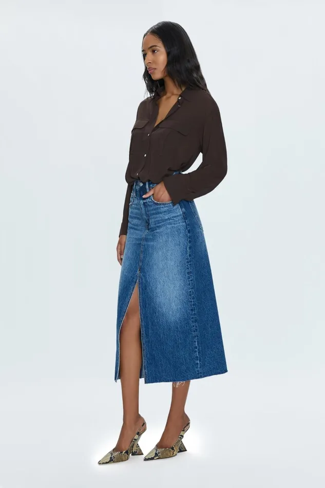 Women Alice Midi Skirt 8211 Fairfax Pistola Denim Denim