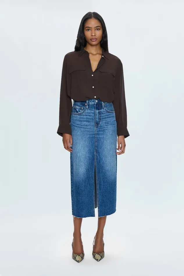 Women Alice Midi Skirt 8211 Fairfax Pistola Denim Denim