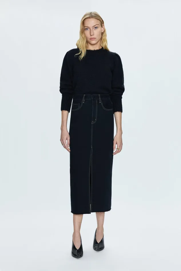 Women Alice Midi Skirt 8211 Noir Pistola Denim Skirts