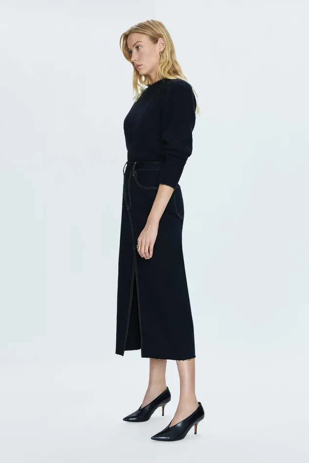 Women Alice Midi Skirt 8211 Noir Pistola Denim Skirts