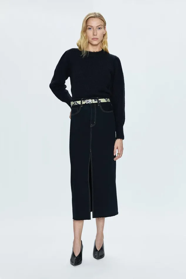 Women Alice Midi Skirt 8211 Noir Pistola Denim Skirts