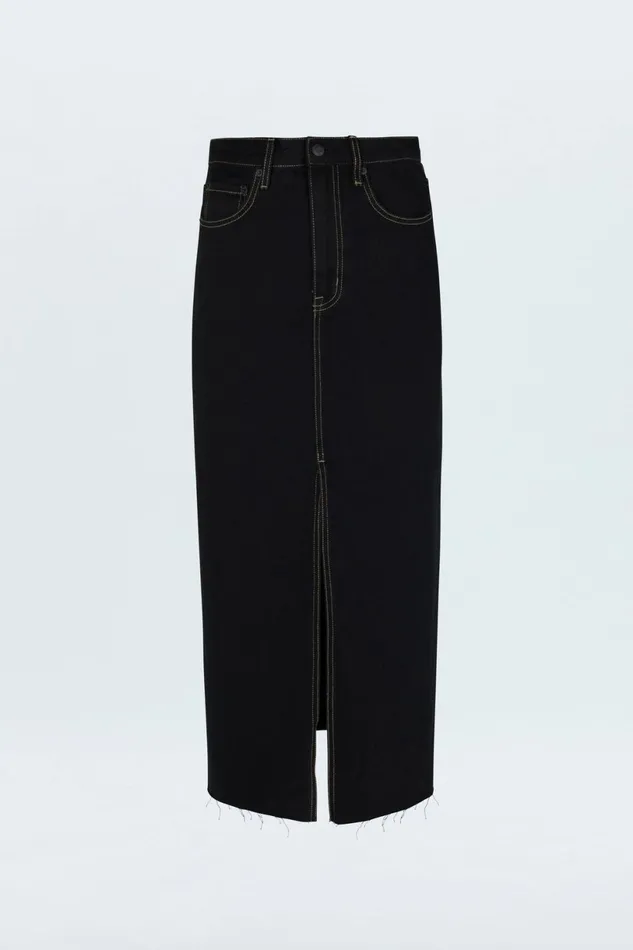 Women Alice Midi Skirt 8211 Noir Pistola Denim Skirts