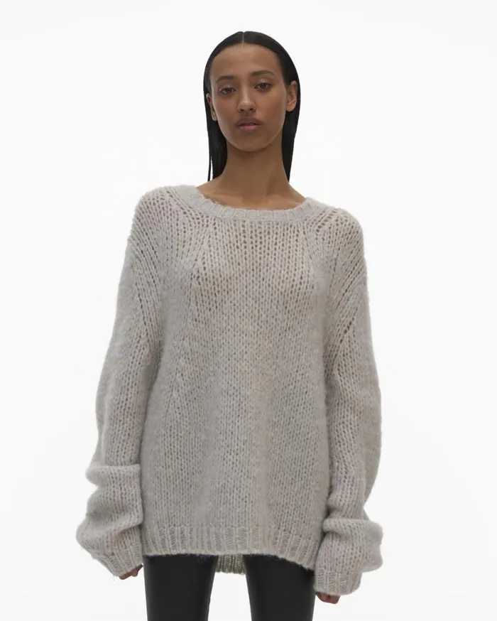 Women Alpaca Brushed Vapor Heather Helmut Lang Sweaters