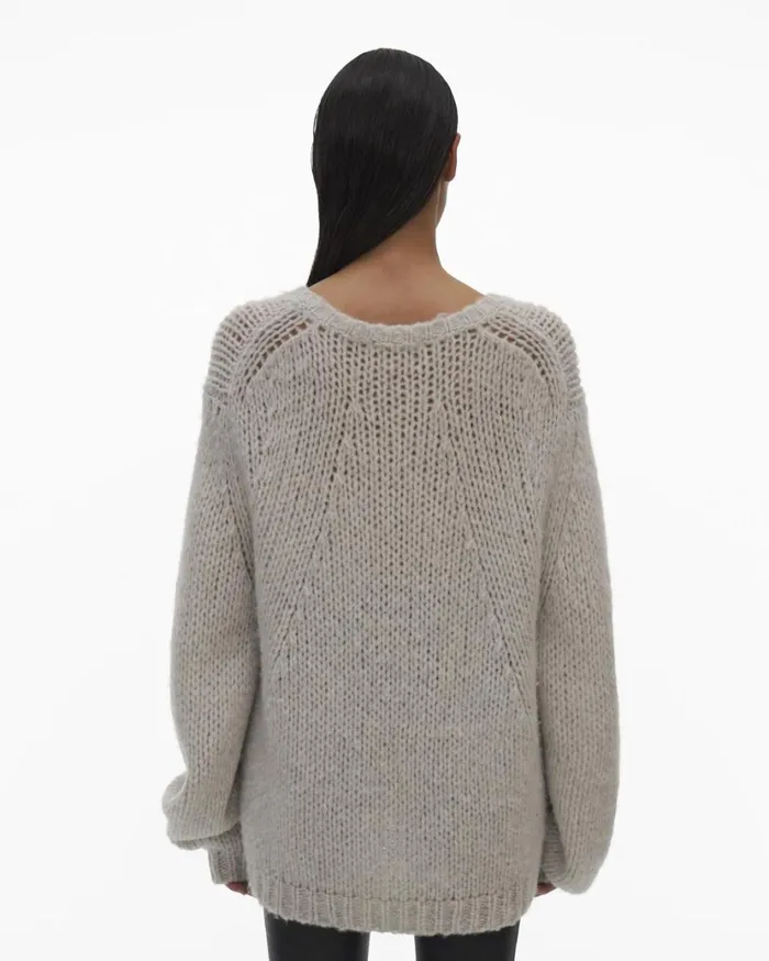 Women Alpaca Brushed Vapor Heather Helmut Lang Sweaters
