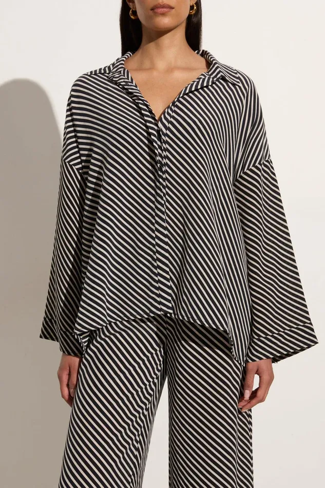 Women Amici Shirt Toscano Stripe Black Faithfull The Brand Tops