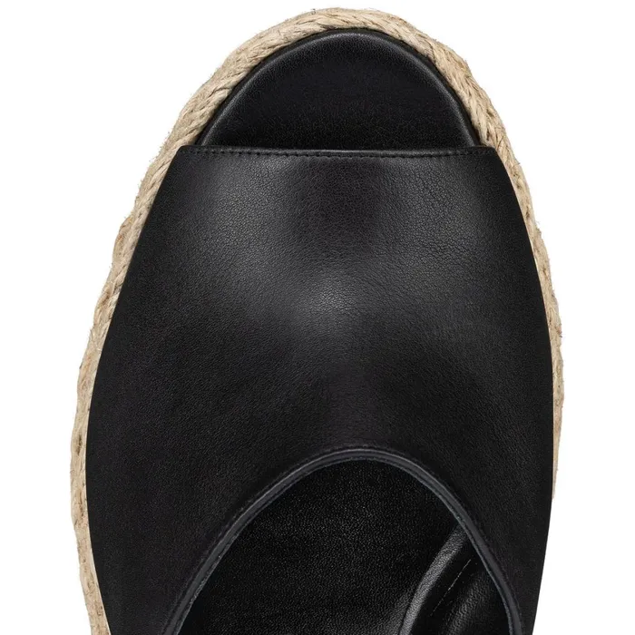 Women Ariella Zeppa 130 Mm Espadrilles 8211 Calf Leather 8211 Black Black Christian Louboutin Sandals and Slides