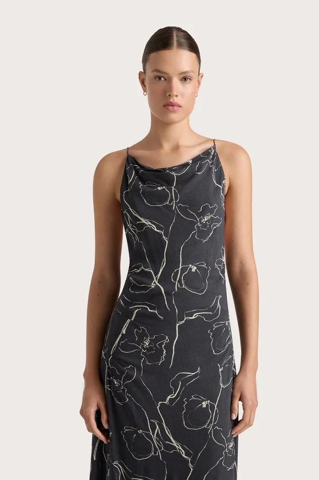 Women Aurelie Maxi Dress Calla Charred Navy Faithfull The Brand Dresses Women Aurelie Maxi Dress Calla Charred Navy Faithfull The Brand Dresses