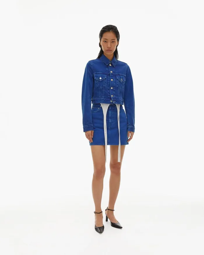 Women Azurite Femme Hi Mini Skirt Accelerated Azurite Stone Helmut Lang Jeans