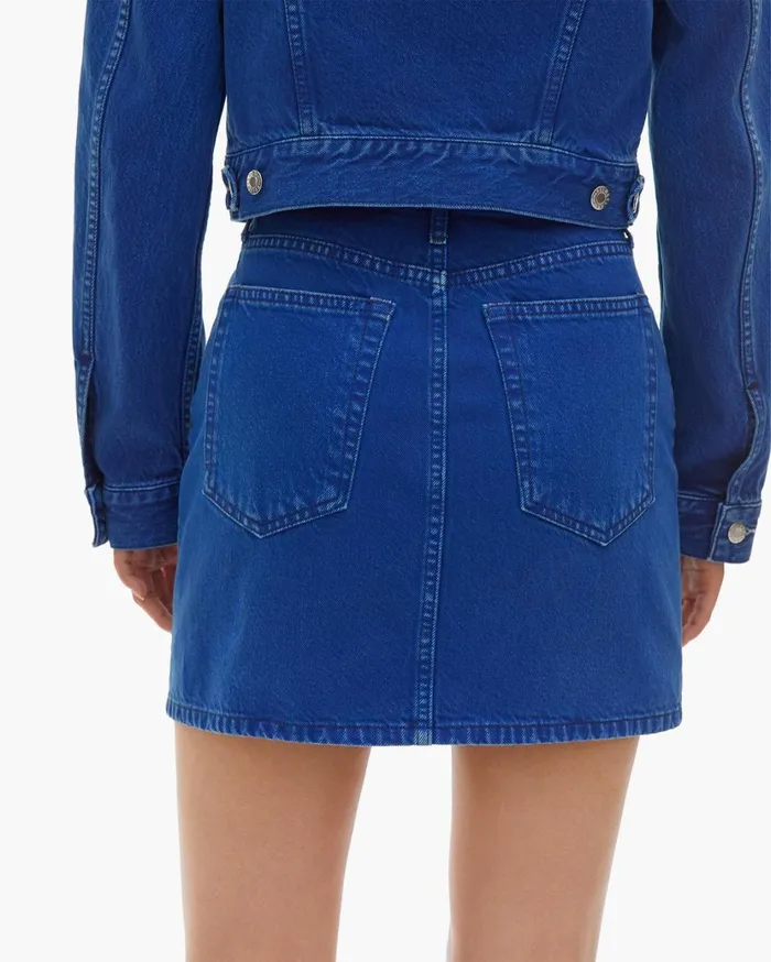 Women Azurite Femme Hi Mini Skirt Accelerated Azurite Stone Helmut Lang Jeans
