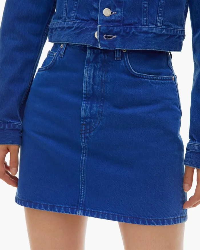 Women Azurite Femme Hi Mini Skirt Accelerated Azurite Stone Helmut Lang Jeans