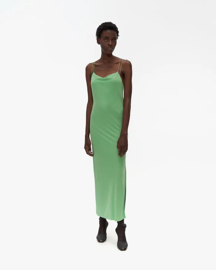 Women Back Knot Dress Radiated Green Helmut Lang Dresses