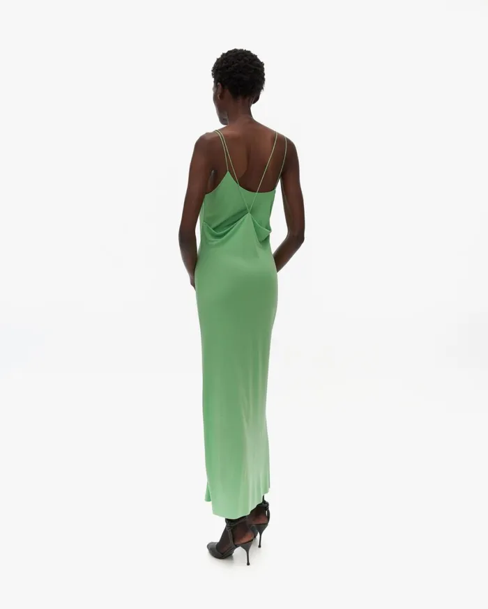 Women Back Knot Dress Radiated Green Helmut Lang Dresses