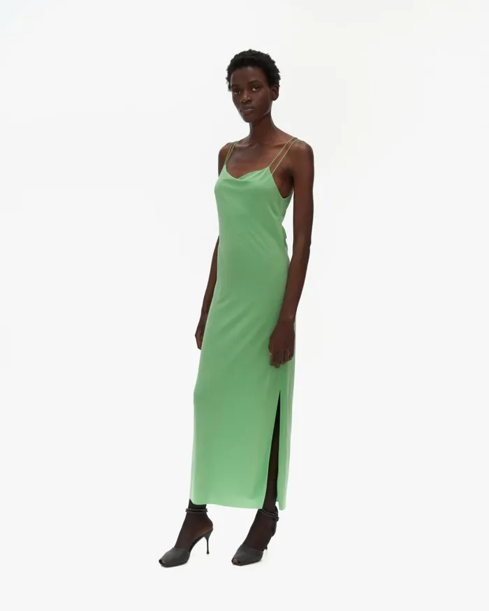 Women Back Knot Dress Radiated Green Helmut Lang Dresses
