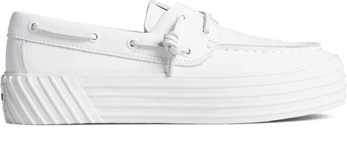 Women Bahama 20 Leather Platform Sneaker White Sperry Sneakers